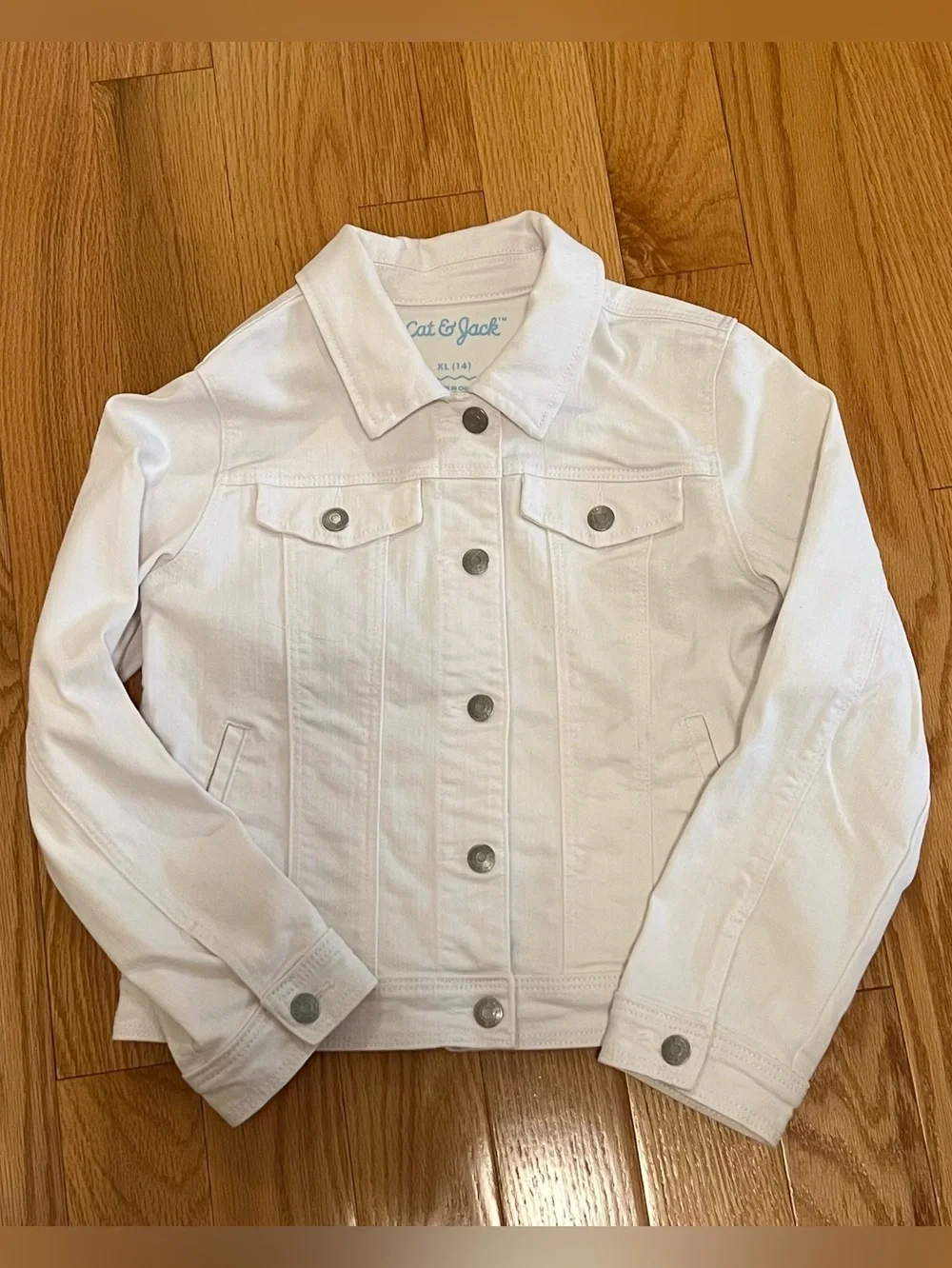 Cat & Jack White Button-Front Denim Jacket